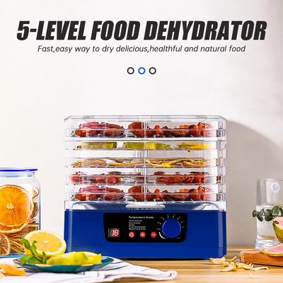 5 Layers Food Dehydrator Fruit Vegetables Herb Meat Dryer Food Electric Drying Machine DIY Pet Meat Snacks Temperature Control