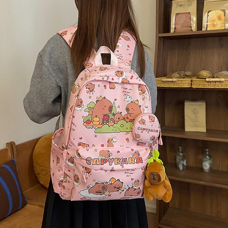2025 New Printed Student Backpack Large Capacity Lightweight Ridge Protection Backpack Cute Cartoon Casual Joker Schoolbag