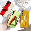 Creative Fruit Vegetable Art Phone Case Black Silicone Soft For Samsung Galaxy A73,A72,A71,A70,A53,A52,A51