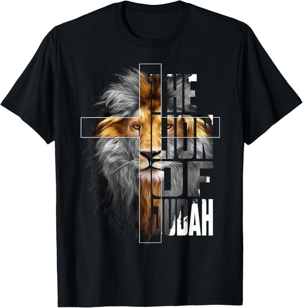 Christian Religious Jesus The Lion Of Judah Easter Yeshua T-Shirt Tops Tee