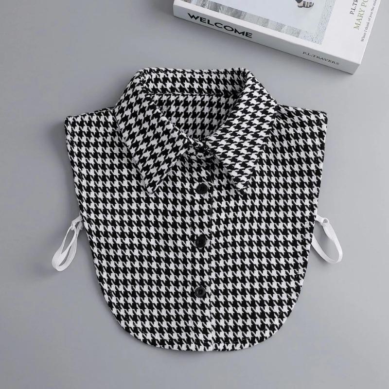 New Women White Lace Fake Collar Vintage Shirt Detachable Collar Front Tie Men Lapel Blouse Top Sweater Cotton False Collars
