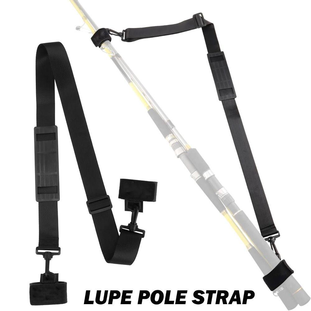 

Black Lure Rod Storage Durable Nylon Fishing Rod Back Straps New Lure Pole Strap