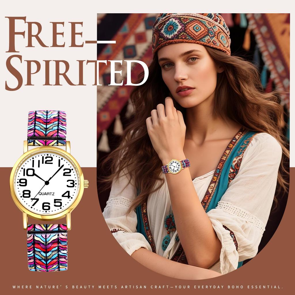 Bohemia Women's Analog Waterproof Watch: Women's Watch with Stainless Steel Strap, Antique Style Fashion Accessory - Valentine's Day or Christmas Gift