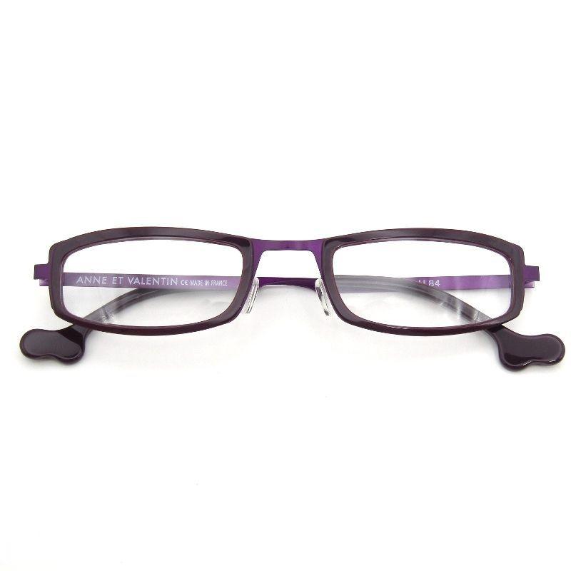 Used Unused ANNE ET VALENTIN Glasses Frame FLEUVE Made in France Square Combi U84 Purple 54000509