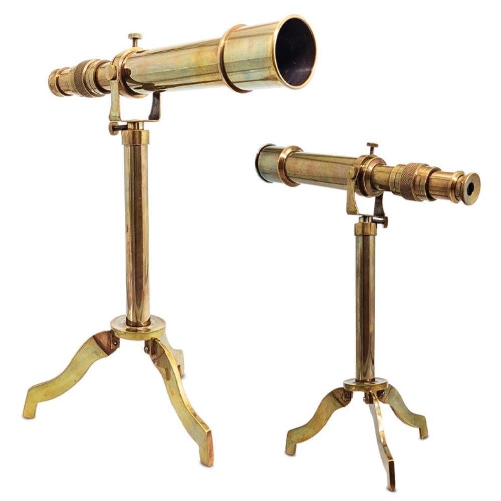 

Винтажный цельный 28-сантиметровый латунный телескоп с латунным штативом – Антикварный морской декоративный коллекционный предмет как