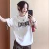 Letter Printing Heavy Short-sleeved T-shirt Women's New American Retro Trendy Brand Design Sense Niche Top
