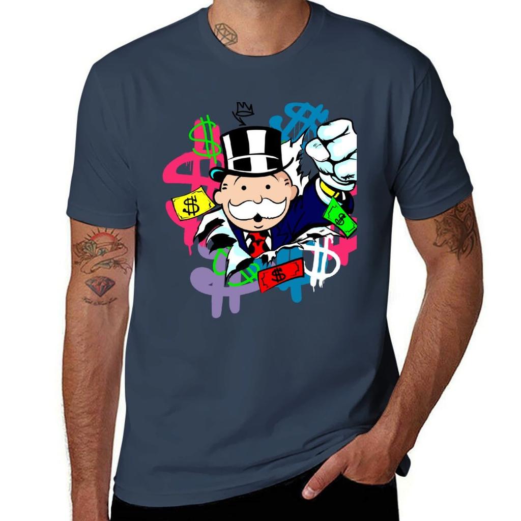 Monopoly Graffiti T-shirt snabbtorkande nya presenter och t-shirts grafisk t-shirt modekläder t-shirts för män
