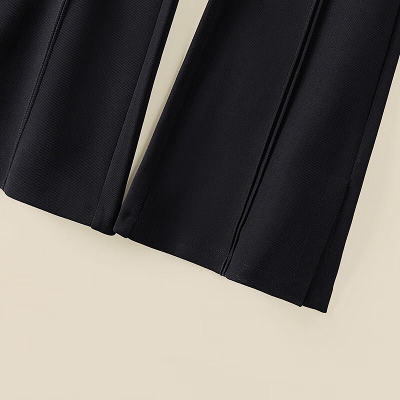 Women's Flared Casual Pants with Side Slit