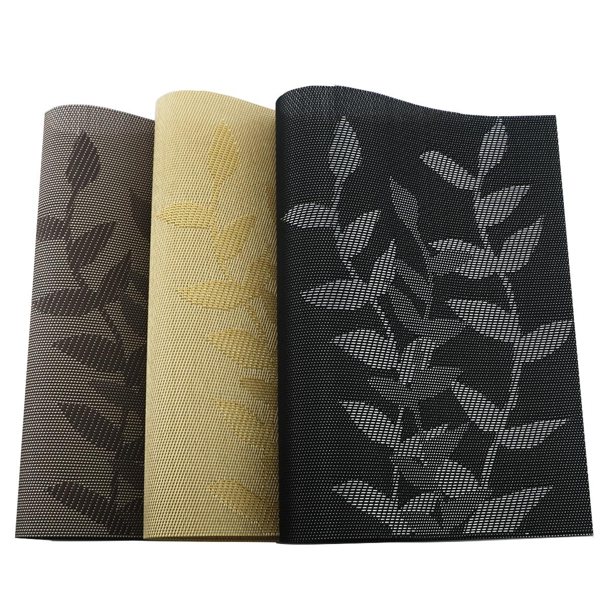 6 шт. ПВХ коврики для стола Нескользящие водонепроницаемые салфетки лист цветок дерево — фото 7