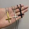 Collier Chaîne Pendentif Croix Punk Inversée Gothique Satanique pour Femme Homme Charme Noir Bijoux Inversés Accessoires Cadeau Vente en Gros