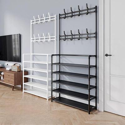 Shoe & Hat Rack: Multi-Layer, Space-Saving, Floor-Standing Cabinet for Bedroom Door Storage KTY