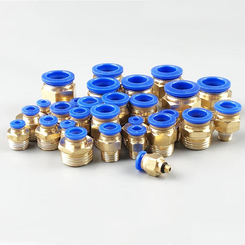 5 Stuks PCF/SL/PB/PC/PL Connector 1/8" 1/4" 3/4" 1/2" Schroefdraad Water Lucht Slang Fitting 6/8/10/12mm Luchtbuis Pneumatische Fitting auto Drukregelaars 5