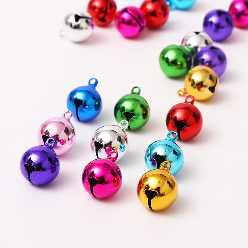 18 mm Färgstark Galvaniserad Husdjurshalsbandsklocka - Julprydnad Vakuumpläterad Järnklocka