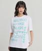WAIKEI Maltipoo Lettering Color Block Short Sleeve T-Shirt White