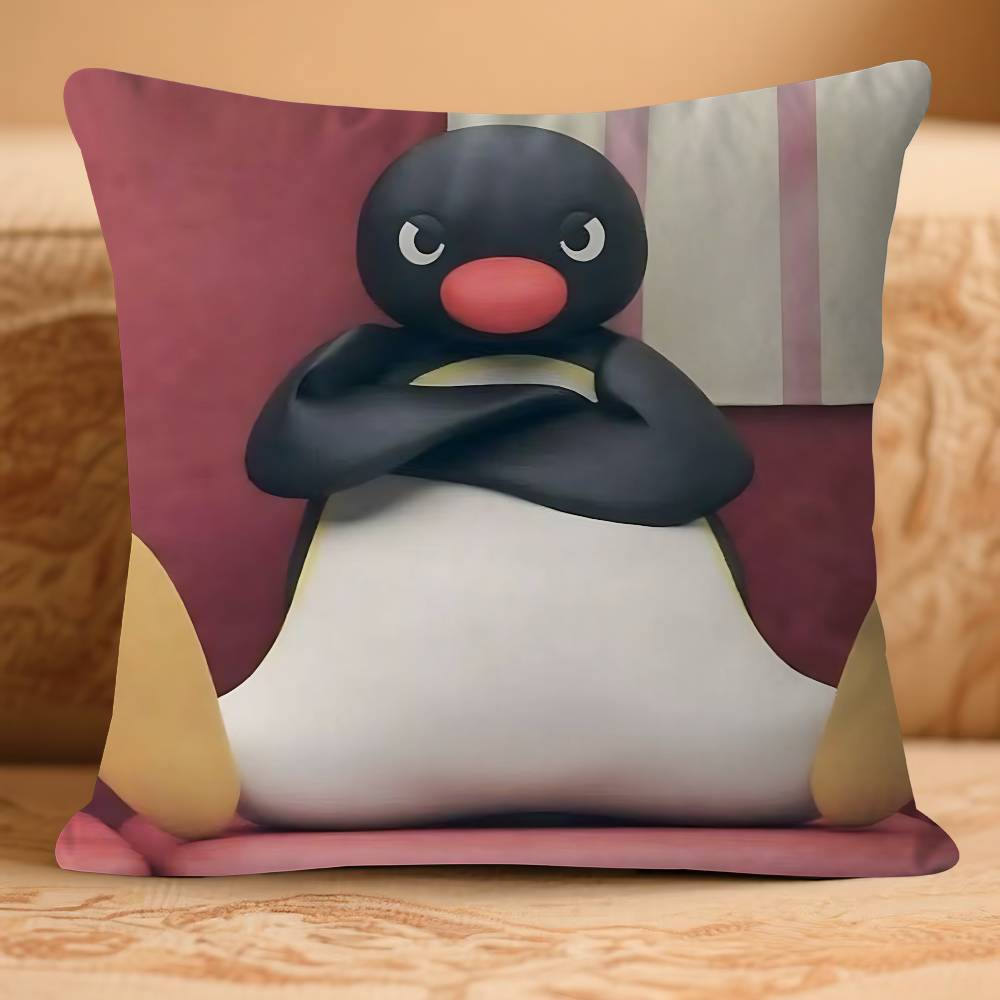 Cute P-Pin-guS Cartoon Pillow Case Removable Washable Cushion Cover – All-Season Soft Linen