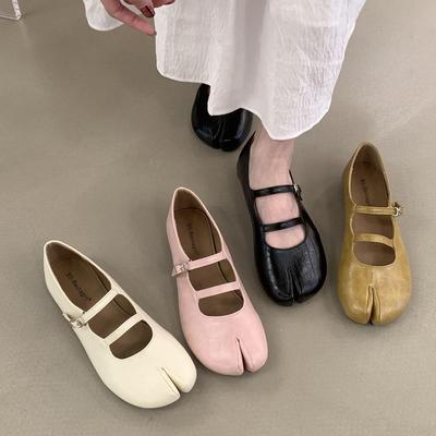 IPPEUM Split Toe Shoes Ballet Flats Buckle Straps 2025 New Summer Mary Janes Ballerinas Zapatos Mujer