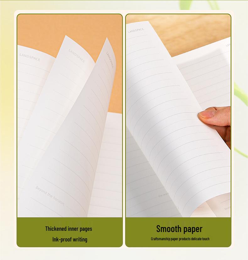 Leaf Pattern Hardcover Embroidery Notebook: Student Diary & Office Planner