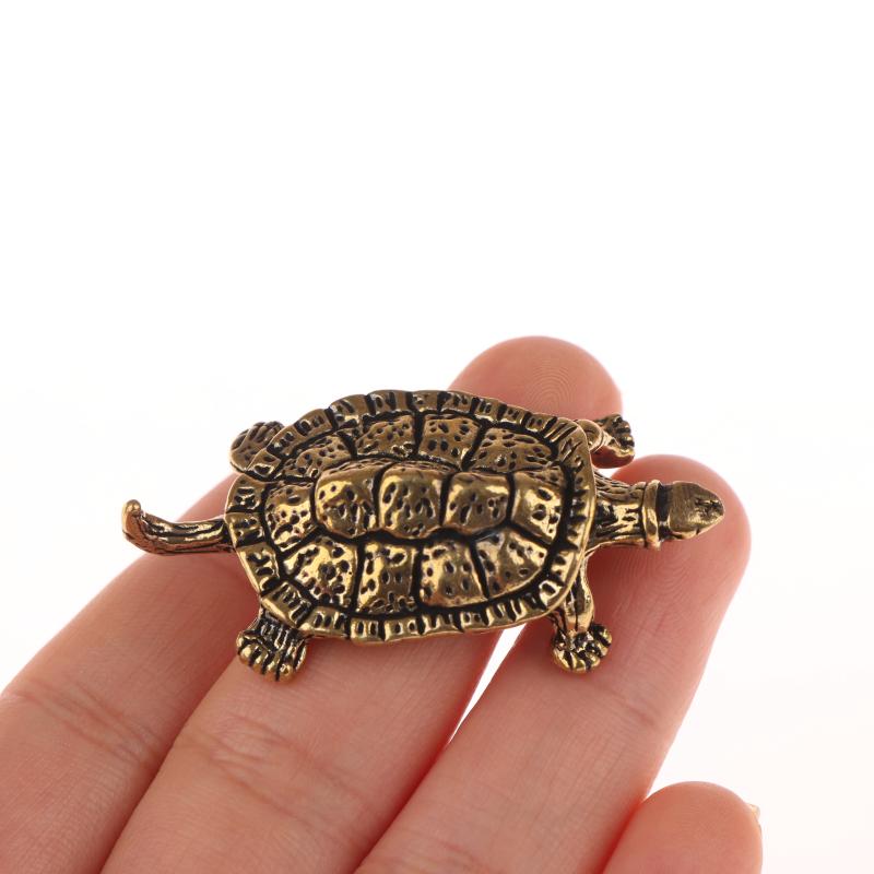 

1 Piece Metal Animal Sculpture Retro Brass Tortoise Ornament Statue Home Office Decoration Tea Pet Crafts