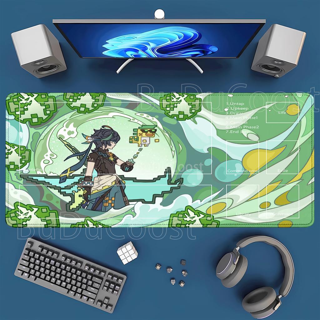 Genshin Impact playmat Game Furina Columbina Durin Large Mouse Pad Nonslip Keyboard xmm Desk Mat HD Printing TCG Mousepad
