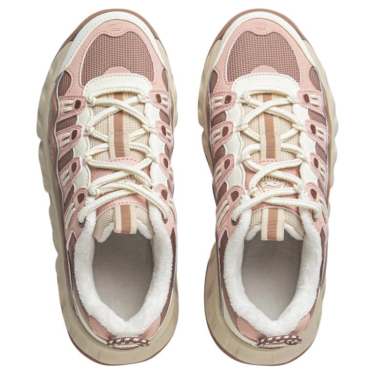 Li Ning Cookie Shoes Strawberry Basque Fabric Synthetic Leather Commuting Versatile Height Increasing Low Top Casual Shoes Women Sneaker AGCV254-8