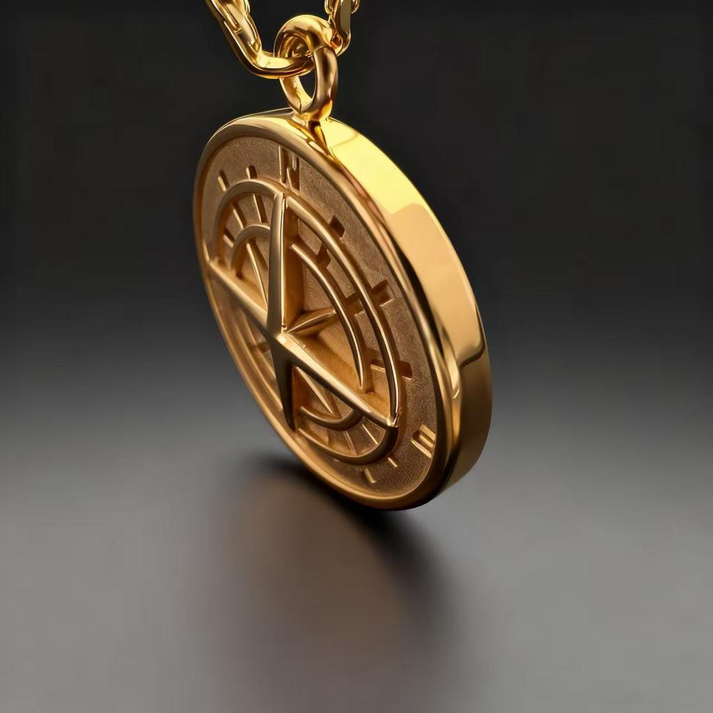 HNSP 316L Stainless Steel Vintage Compass Pendant Necklace For Men Viking  Accessories