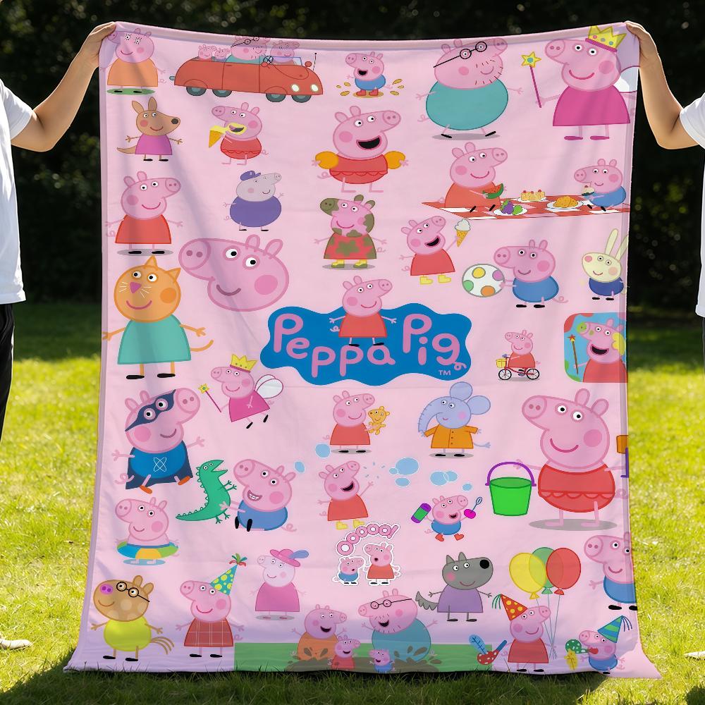 P-PeppaS-ES Blanket Throw Super Cosy Plush Living Room Sofa Couch Childish Birthday P-PigS Gifts