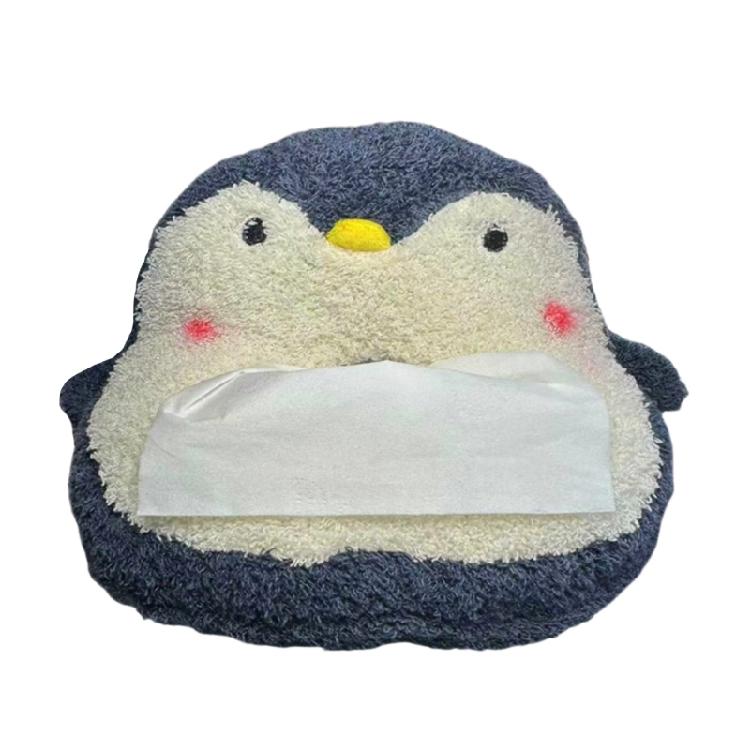 Plush Vehicle Tissue Dispenser Storage Holder Organizer No Tools Installation Multifunctional Auto Interior Decoration