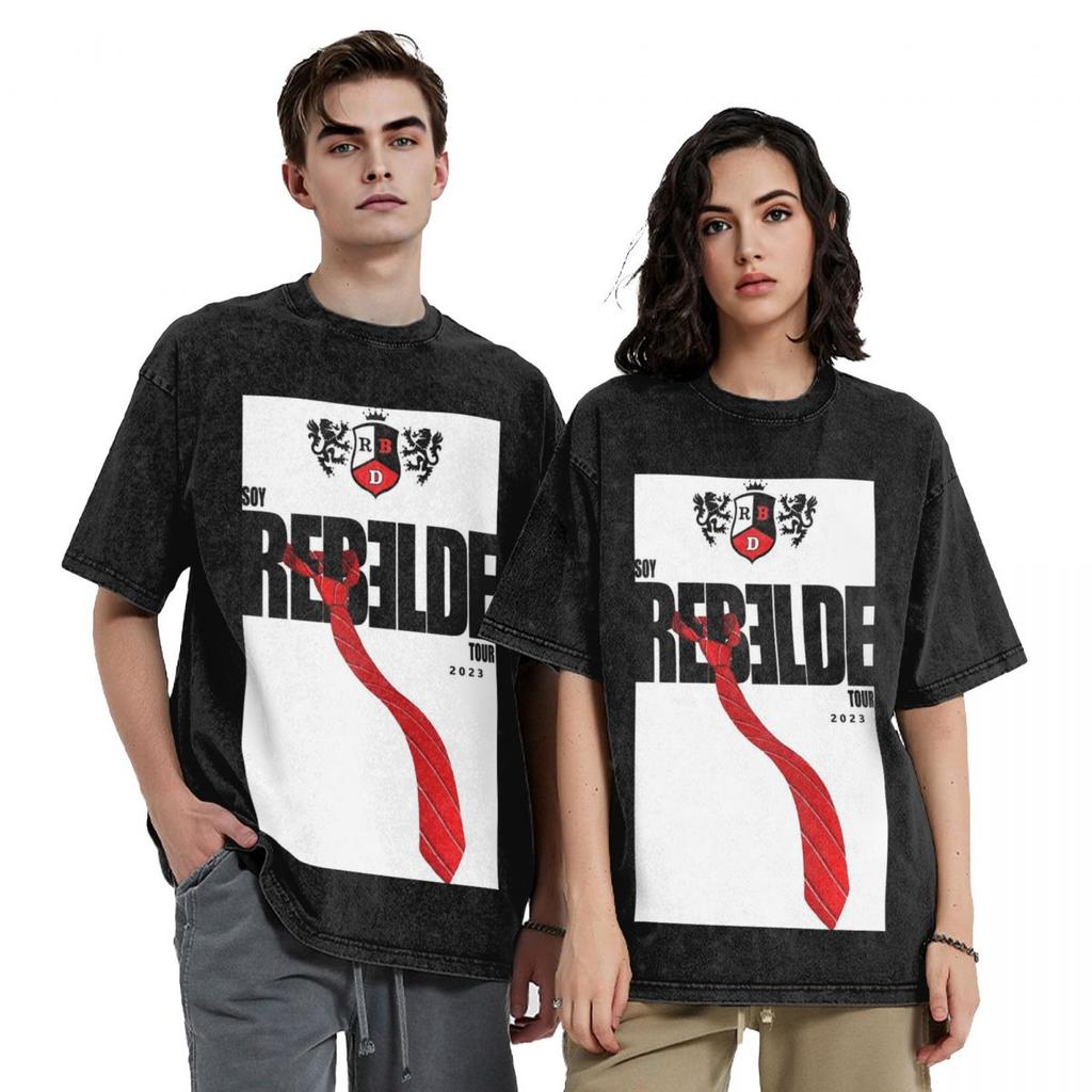 RBD Rebelde Mexican Hip Hop Short Sleeve T-Shirts Washed Tops Tees Streetwear T Shirt Harajuku for Men Women