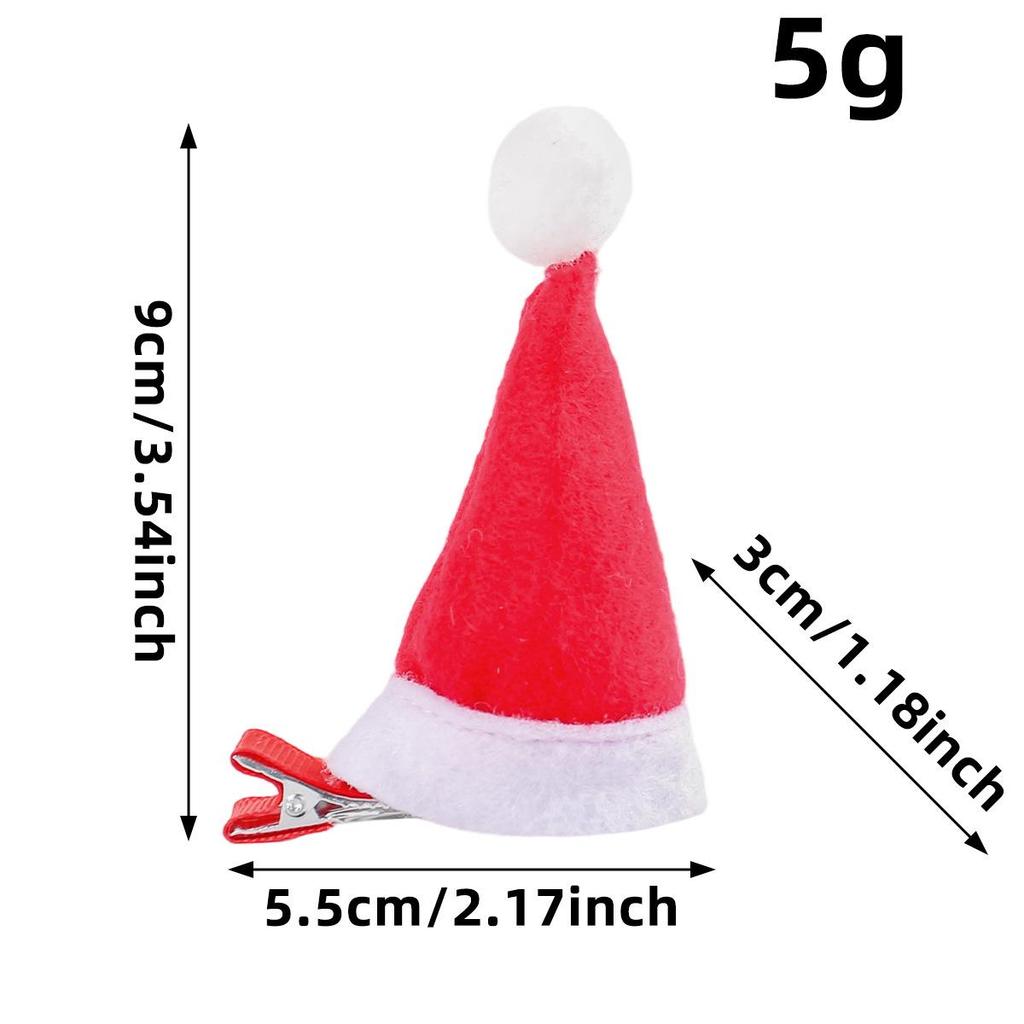 Christmas Kids' Festive Hair Clips - Small Red Hats with Duckbill Clip for Birthdays & Holidays