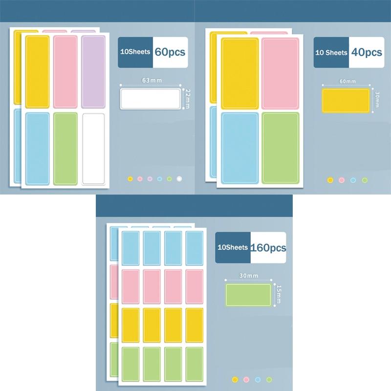 30 Sheets Color Label Sticker Handwritten Waterproof Self Adhesive Name Mark Stickers