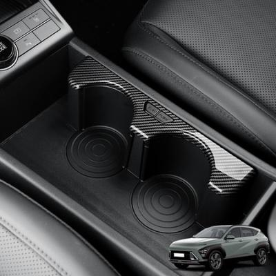 Car ABS Front Water Cup Holder Cover Trim For Hyundai Kona 2024 2025 Accessories