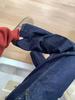 Plus Size Retro Dark Blue Wide-Leg Jeans for Women - Autumn/Winter Drapey Mop Pants