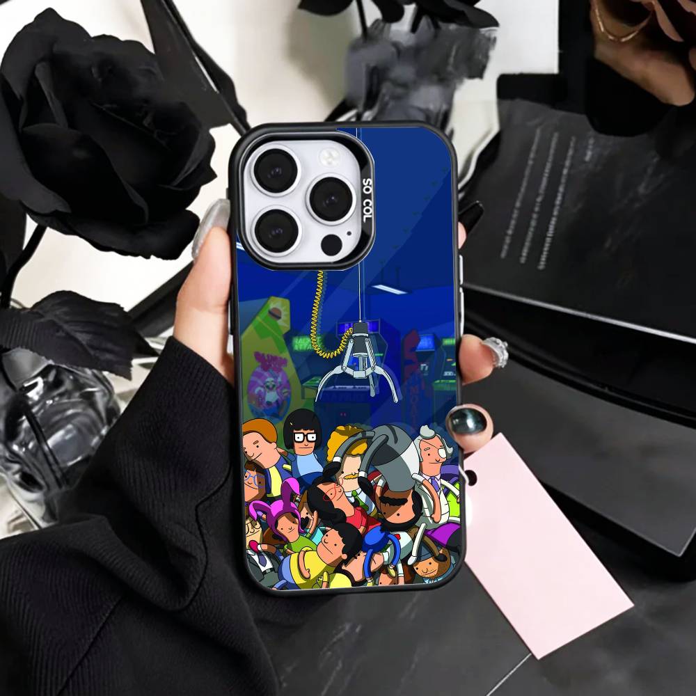 F-Funny F-Family Bob's Burgers Phone Case For iPhone17,16,15,14,13,12,11 Plus,Pro Max Colored Silver Plated Inside Cover