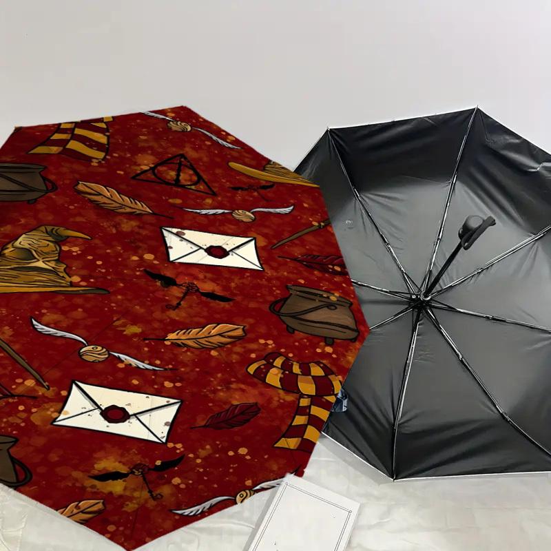 1PC Harry Potter Umbrella-8-Rib Reinforced, Automatic Open, Lightweight & Durable, Cute Fashion Accessory for Outdoor, D2707