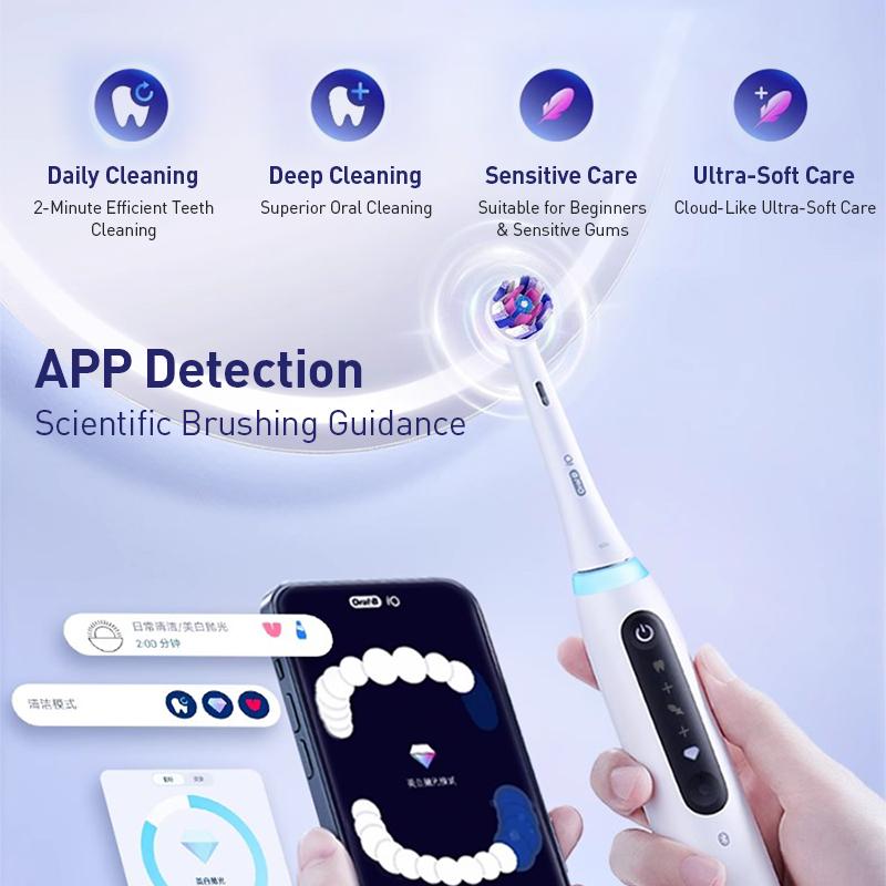 Oral-B iO5 Professional Whitening Electric Toothbrush for Adult 5 Modes 1 Handle 4 Brush Heads 1Travel case