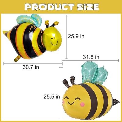 6pcs Cute Bee Foil Balloons Bee Themed Party Birthday Baby Shower Wedding Anniversary Party Decorations Supplies Gifts