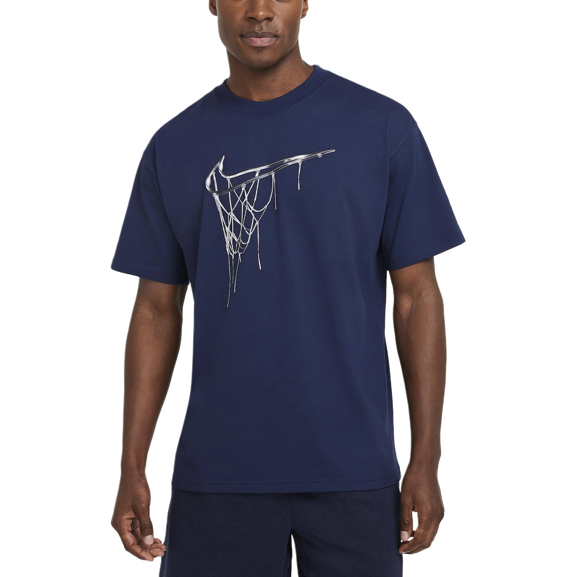 

Nike Max90 Basketball Casual Comfortable Round Neck Short Sleeve T-Shirt Men T-Shirts Midnight-Navy HF6207-410 XL