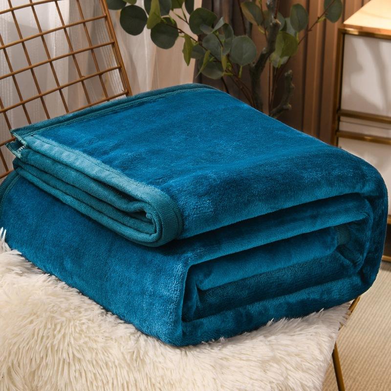 Coral Fleece Thick Blankets Flannel Warm Thin Quilt Nap Blanket Portable Travel Office Car Sofa Home Textile Multi-purpose