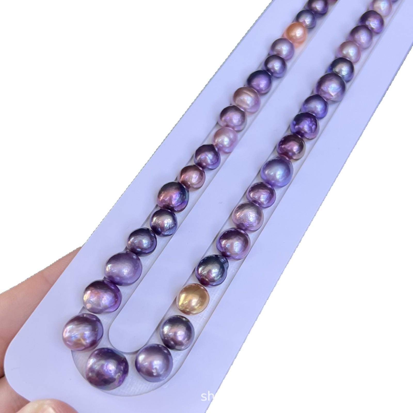 Baroque Freshwater Pearl Necklace, Semi-finished DIY, Iridescent 7-11mm Pearls, Irregular Shape 7-11mm
