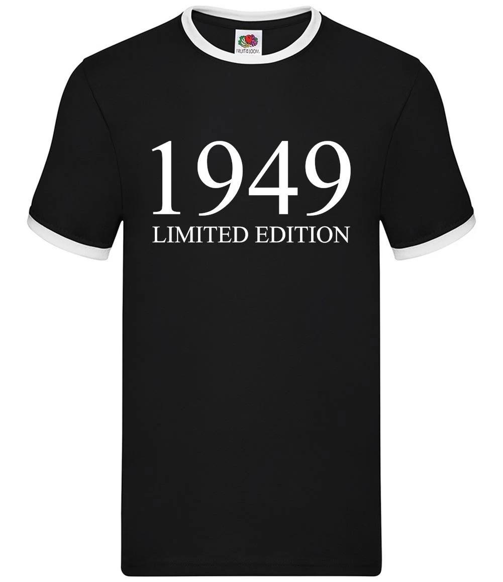 Limited Edition 1949 - Mens Ringer - Birthday Present 75th 75 Gift Age M