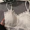 2Pcs Sexy Bra Women's Lace Bralette Floral Lingerie Underwear Wireless Padded Brassiere Seamless Ultra Strap Wire Free Bras Vest