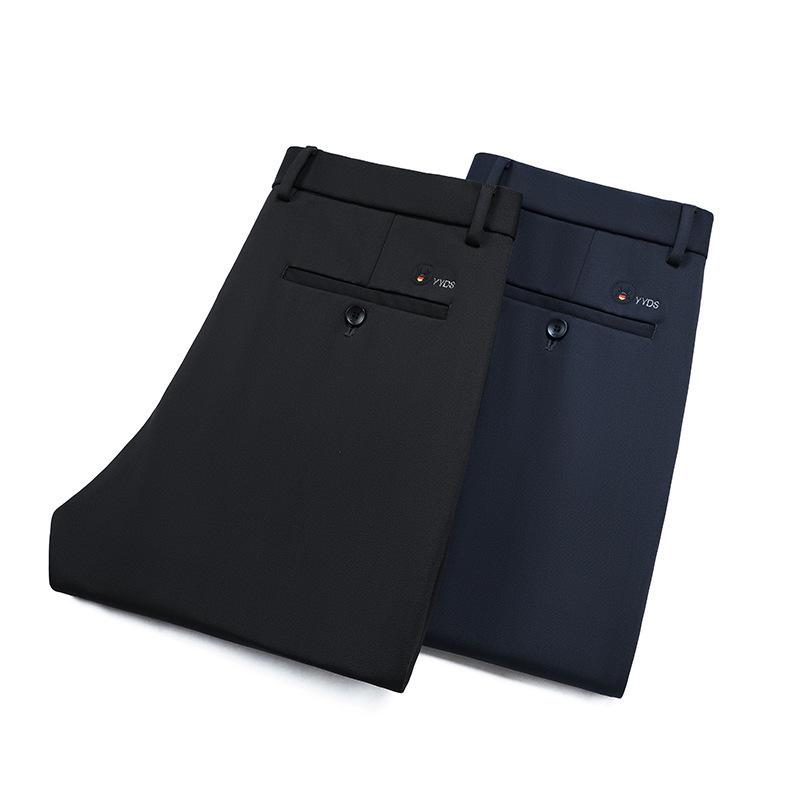 2024 Осенние мужские эластичные деловые прямые повседневные брюки для мужчин среднего — фото 6