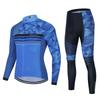 Mens Long Sleeve Cycling Jersey Bib Shorts Set Road Mountain Bike Riding Breathable Performance Wear
