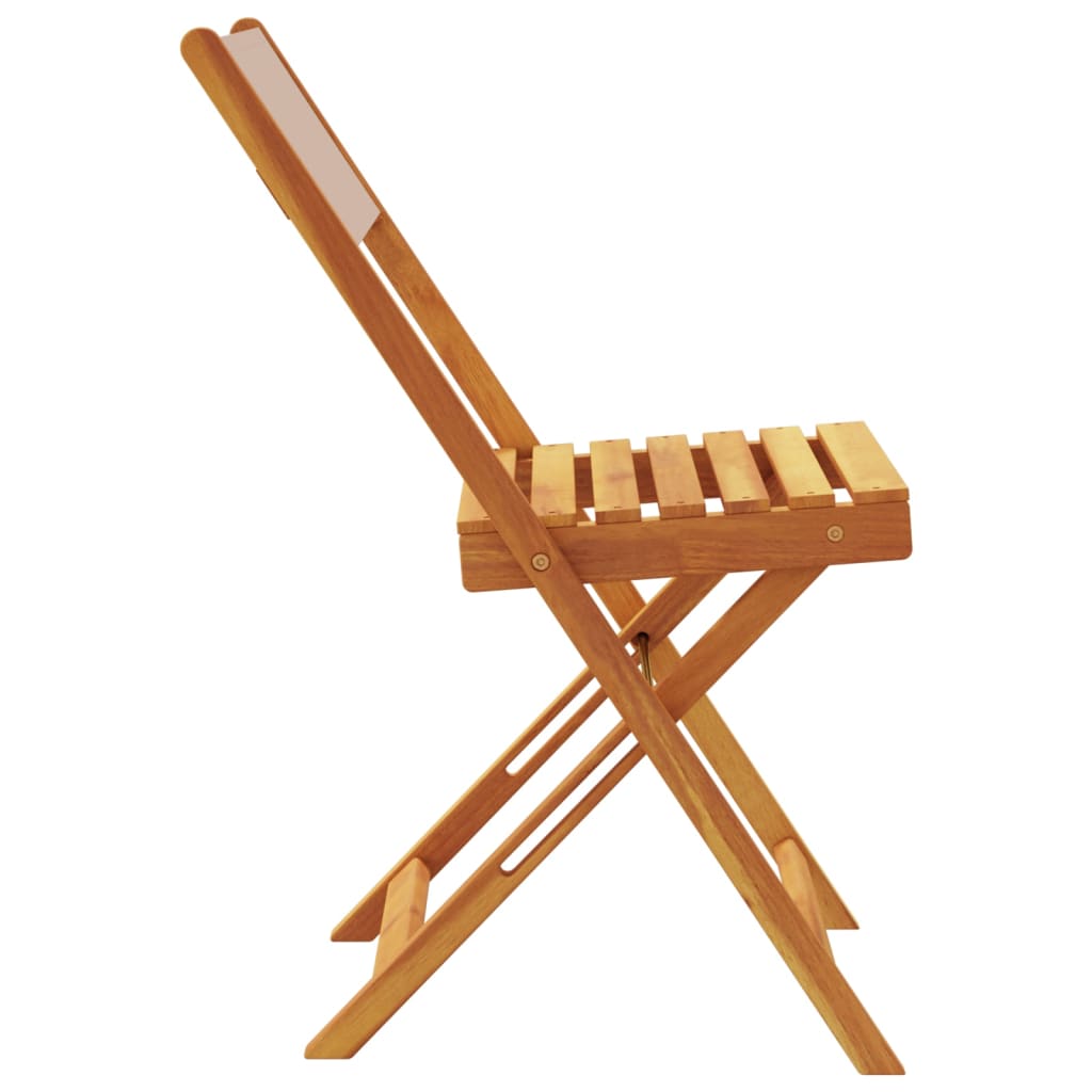 Vidaxl Folding Garden Chairs, 8 Pcs, Taupe Fabric And Wood