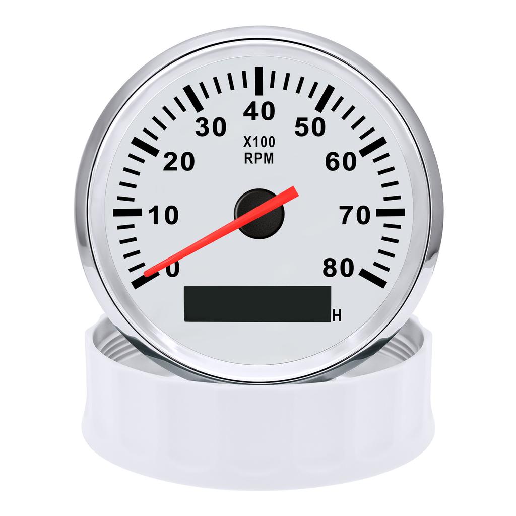 9-32V 85mm Marine Tacho Meter Gauge LCD Digital Hourmeter Boat Tachometer 3000~8000RPM Toerenteller Hour Meter RPM Sensor