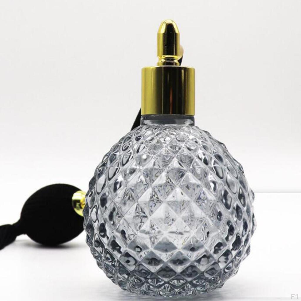 /Set 100ml Crystal Art Vintage Style Refillable Perfume Long Spray Bottle Pump Glass