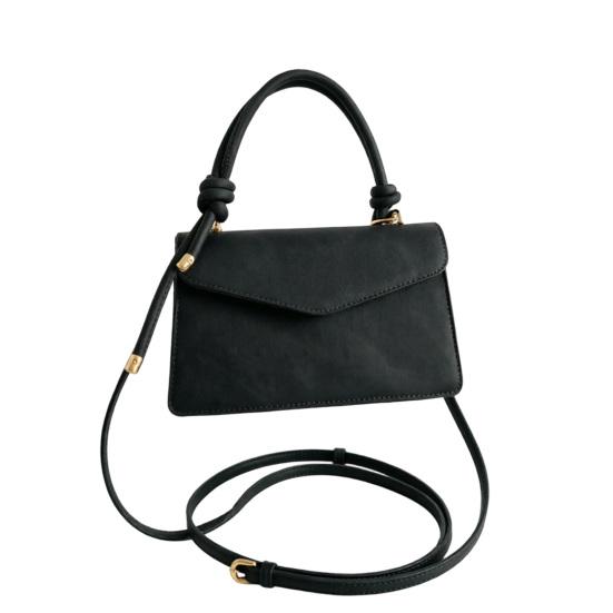 Women Crossbody Handbag Small Tote Shoulder Bag with Top Handle Detachable Strap Crossbody Purse чёрный