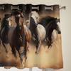Art Drawing Of A Herd Of Horses Window Curtains For Living Room Luxury Bedroom Decor Drapes Kitchen Window Treatments Curtains
