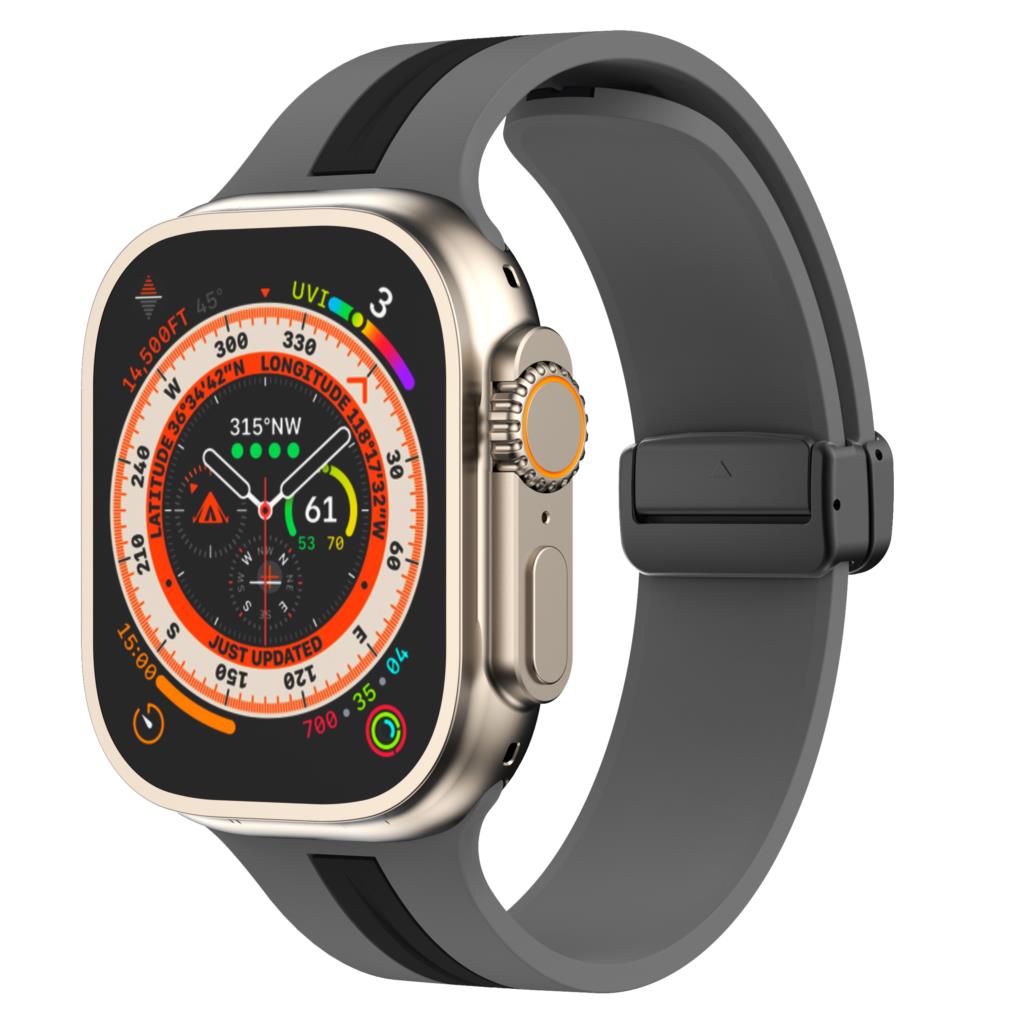 Magnetic buckle Strap For Apple Watch Ultra 2 band 49mm 44mm 40mm 45mm 41mm 38mm Silicone Bracelet iWatch series 7 3 6 5 se 8 9