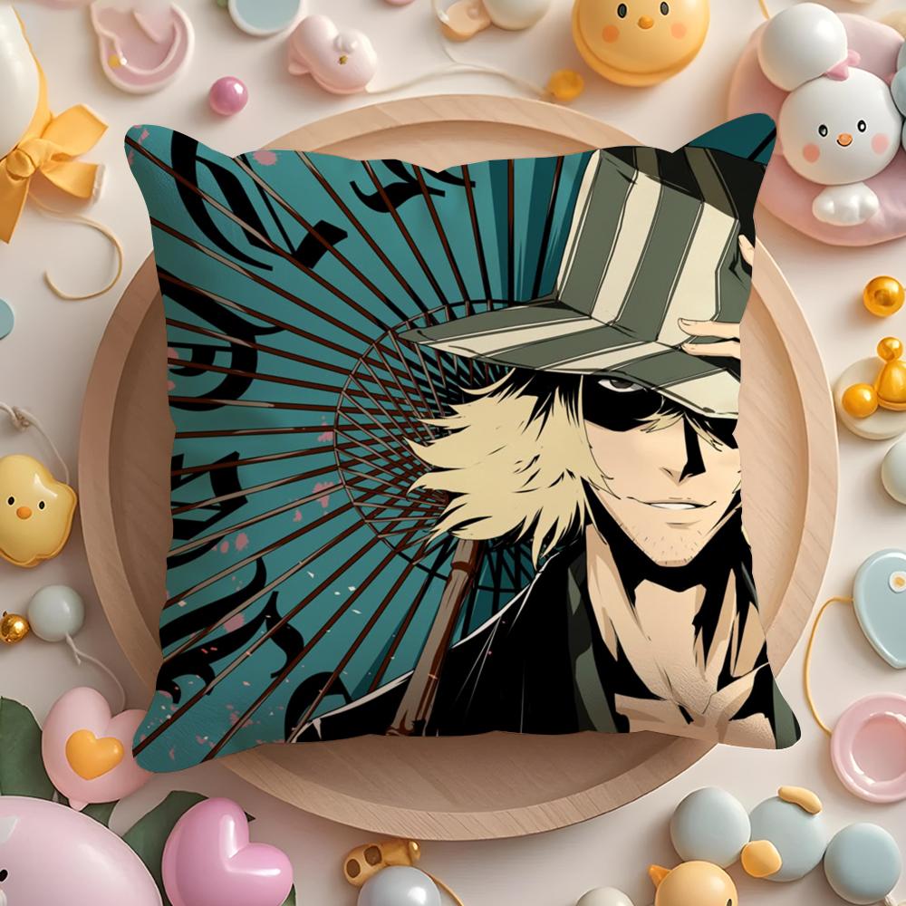 Epc B-Bleach Kisuke U-Urahara Cushion Cover Plush Fabric Soft Double-Sided Printed Sofa Warm Winter Home Gift Pillow Cover